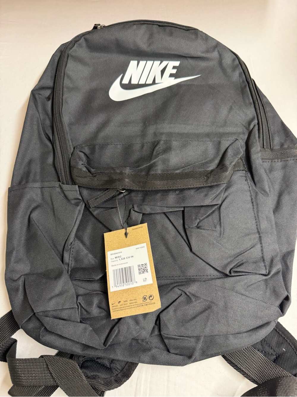 Nike Black Backpack with White Swoosh
